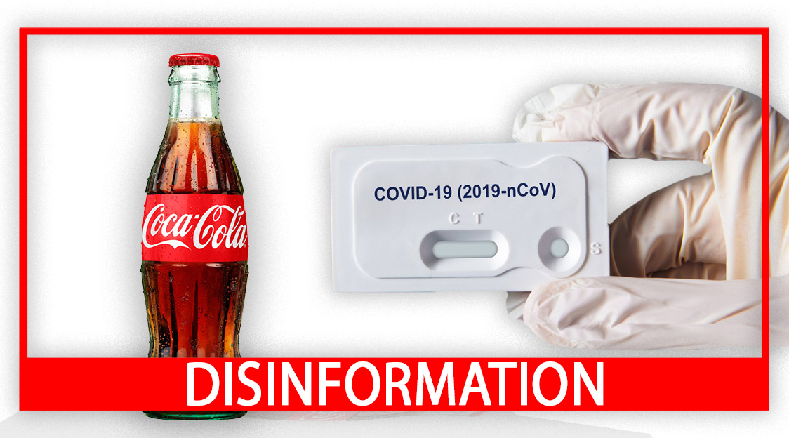 Coca-cola was incorrectly tested for COVID-19 using a rapid test