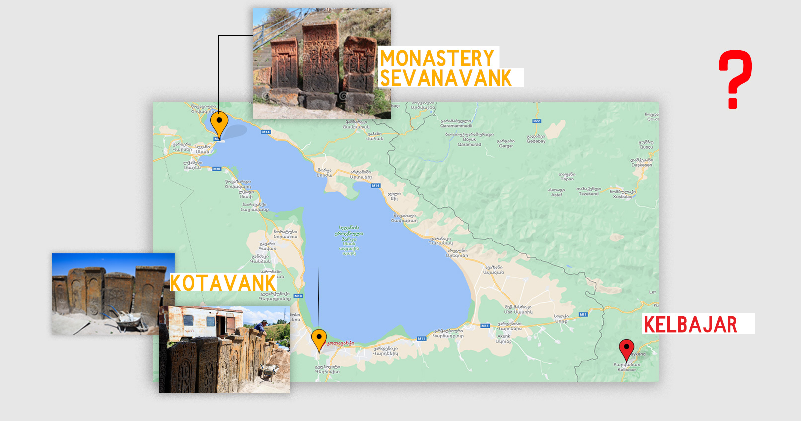 Where were the photos of the cemetery taken – at Sevan, near Kotavank or Kalbajar district controlled by Azerbaijan?