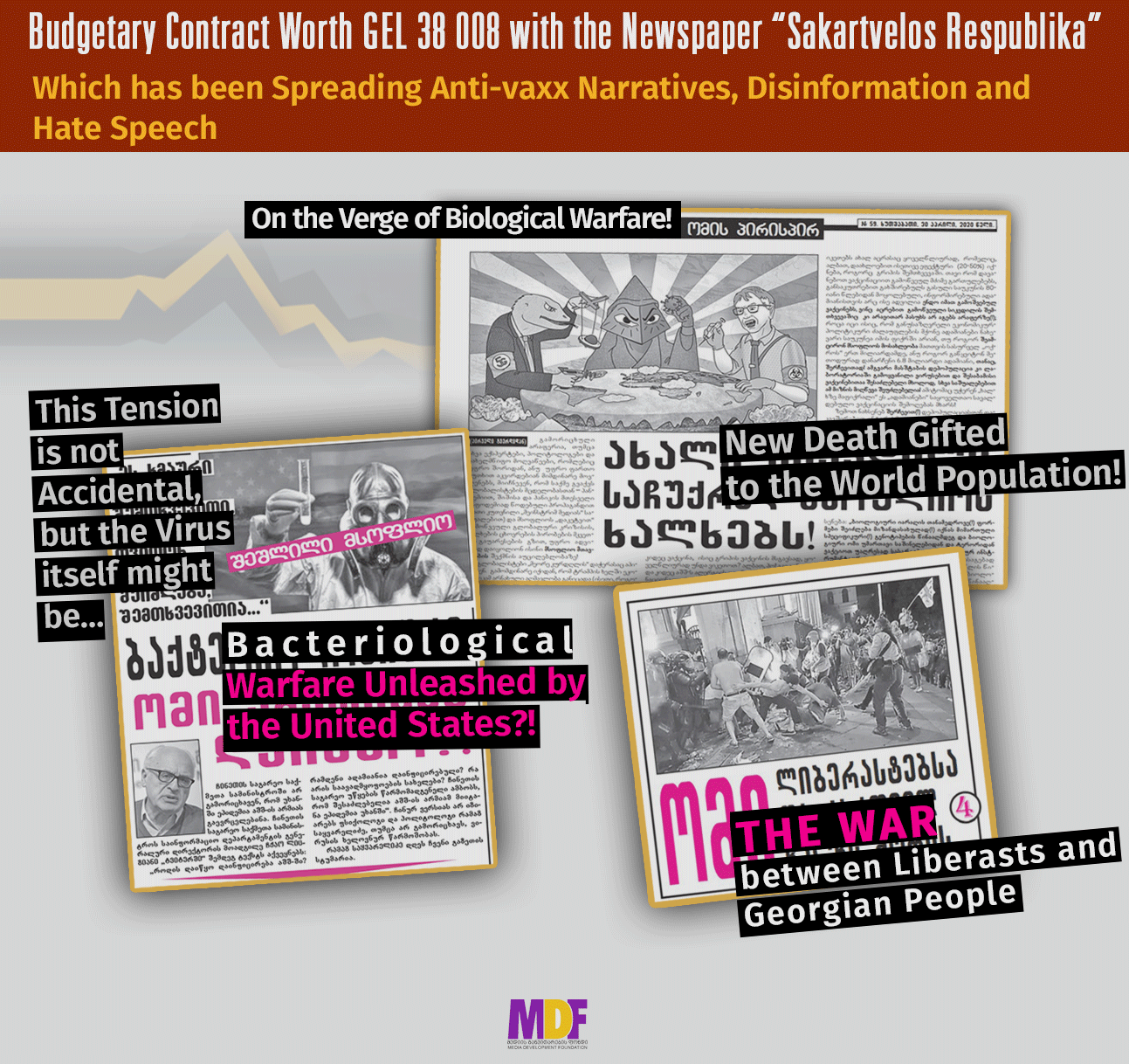 A budgetary contract worth 38,008 GEL with the newspaper “Sakartvelos Respublika” – Which has been Spreading Antivaxx Narratives, Disinformation, and HateSpeech
