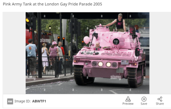Pink Army Tank at the London Gay Pride Parade 2005 Stock Photo - Alamy