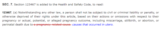 Screenshot 16 3 Дезинформация о том, что закон Калифорнии якобы позволяет родителю убивать новорожденного