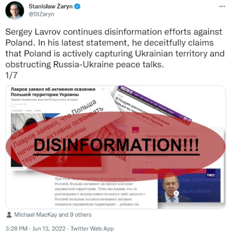 Screenshot 47 Another Disinformation of the Kremlin as if Poland Plans to Annex Ukraine