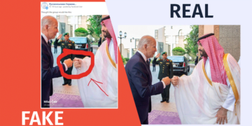 baideni da printsi Altered Photo of Joe Biden and Saudi Crown Prince Disseminated on Facebook