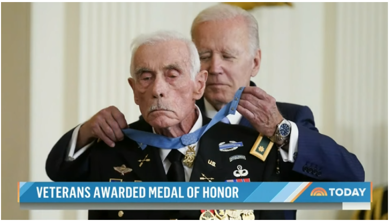 baideni5 Did Biden Affix a Medal of Honor to a Vietnam War Veteran ‘Backwards’?