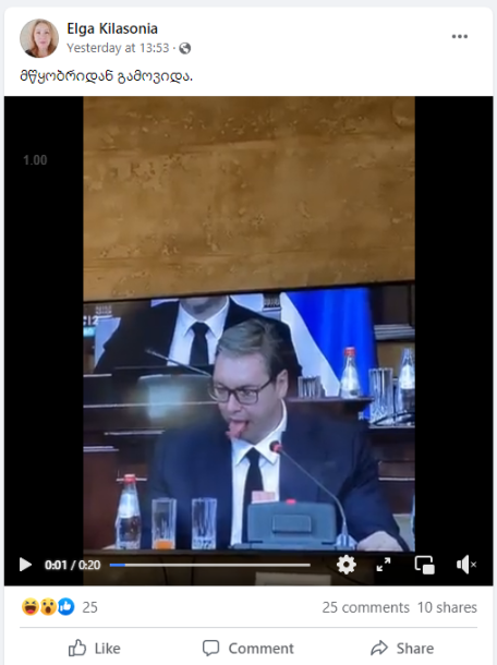 Screenshot 9 5 სერბეთის პრეზიდენტის Snapchat ეფექტით შეცვლილი ვიდეო რეალურ კადრებად ვრცელდება