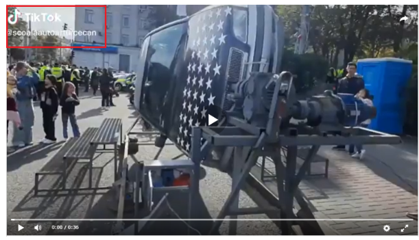 Screenshot 7 2 ანტისამთავრობო აქციაზე “მაყალზე შემწვარი” მანქანა თუ ავტოსკოლის სიმულატორი - რას ასახავს ვიდეო?