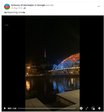 Screenshot 20 When were the TV Tower and the Peace Bridge in Tbilisi Illuminated in the Colors of the Azerbaijani Flag?
