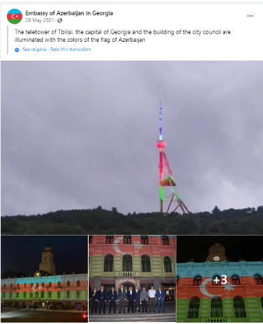 Screenshot 22 2 When were the TV Tower and the Peace Bridge in Tbilisi Illuminated in the Colors of the Azerbaijani Flag?