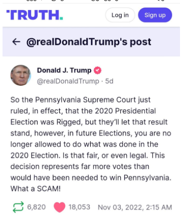 Screenshot 7 3 Действительно ли признал Верховный суд Пенсильвании результаты президентских выборов в США сфальсифицированными?