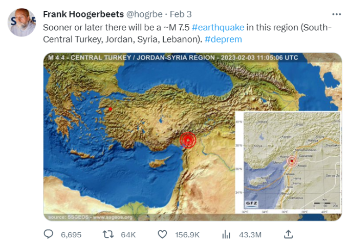 Screenshot 7 1 Предсказал ли голландский исследователь землетрясение в Турции и Сирии?