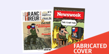 Fabricated Cover fake Fabricated Caricatures of Zelenskyy in the Name of NEWSWEEK and FRANC-TIREUR