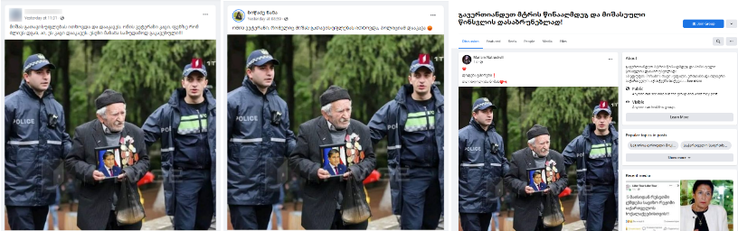 Screenshot 1 3 Photofabrication, as if a War Veteran was Arrested for Demanding the Release of Ex-president Saakashvili