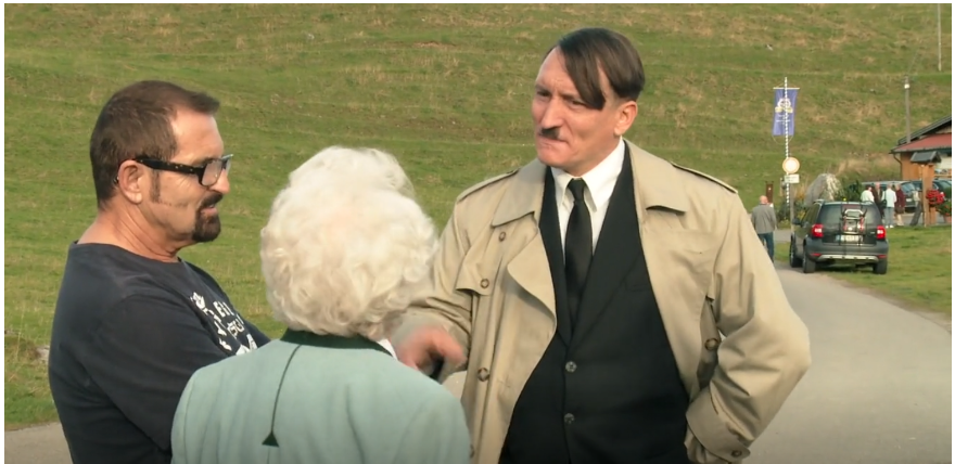 Screenshot 5 7 Videomanipulation, as if an Actor Dressed as Hitler was welcomed with a Nazi Salute in Europe