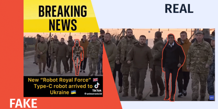 A Robot or Rishi Sunak Who Can be Seen with Zelenskyy in the Video Factchecker DB