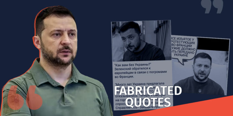 Fabricated Quotes by Zelenskyy about the Demonstrations in France Factchecker DB