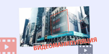 videomanipulatsiae Действительно ли разместили баннер «НЕТ ЗЕЛЕНСКОГО - НЕТ ВОЙНЫ» в Нью-Йорке?