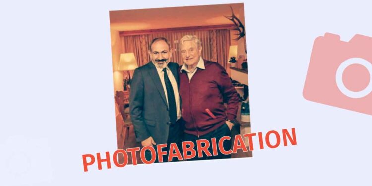Photofabrication Featuring George Soros and Nikol Pashinyan Disseminated on Social Media Factchecker DB