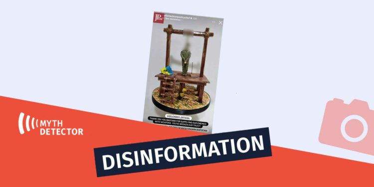 Disinformation as if Israeli pastry shop created a cake with Vladimir Zelensky hanged Factchecker DB