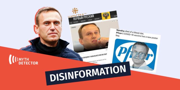 Russian Facebook accounts and Tsargrad link Navalnys death to the Pfizer vaccine Factchecker DB