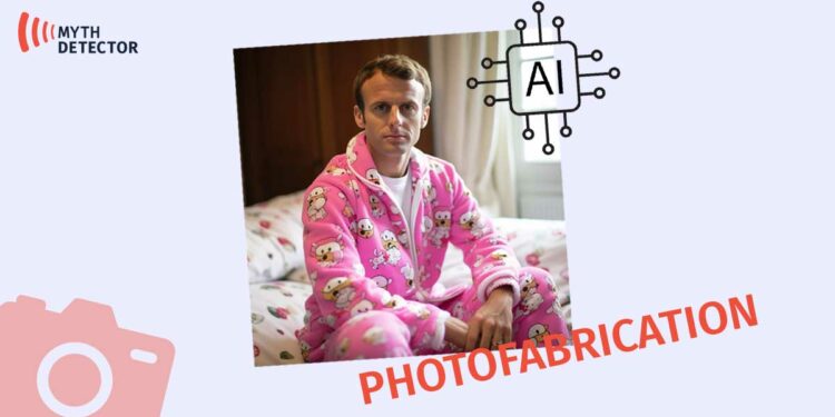 AI Generated Photo of Emmanuel Macron Disseminated on Social Media Factchecker DB
