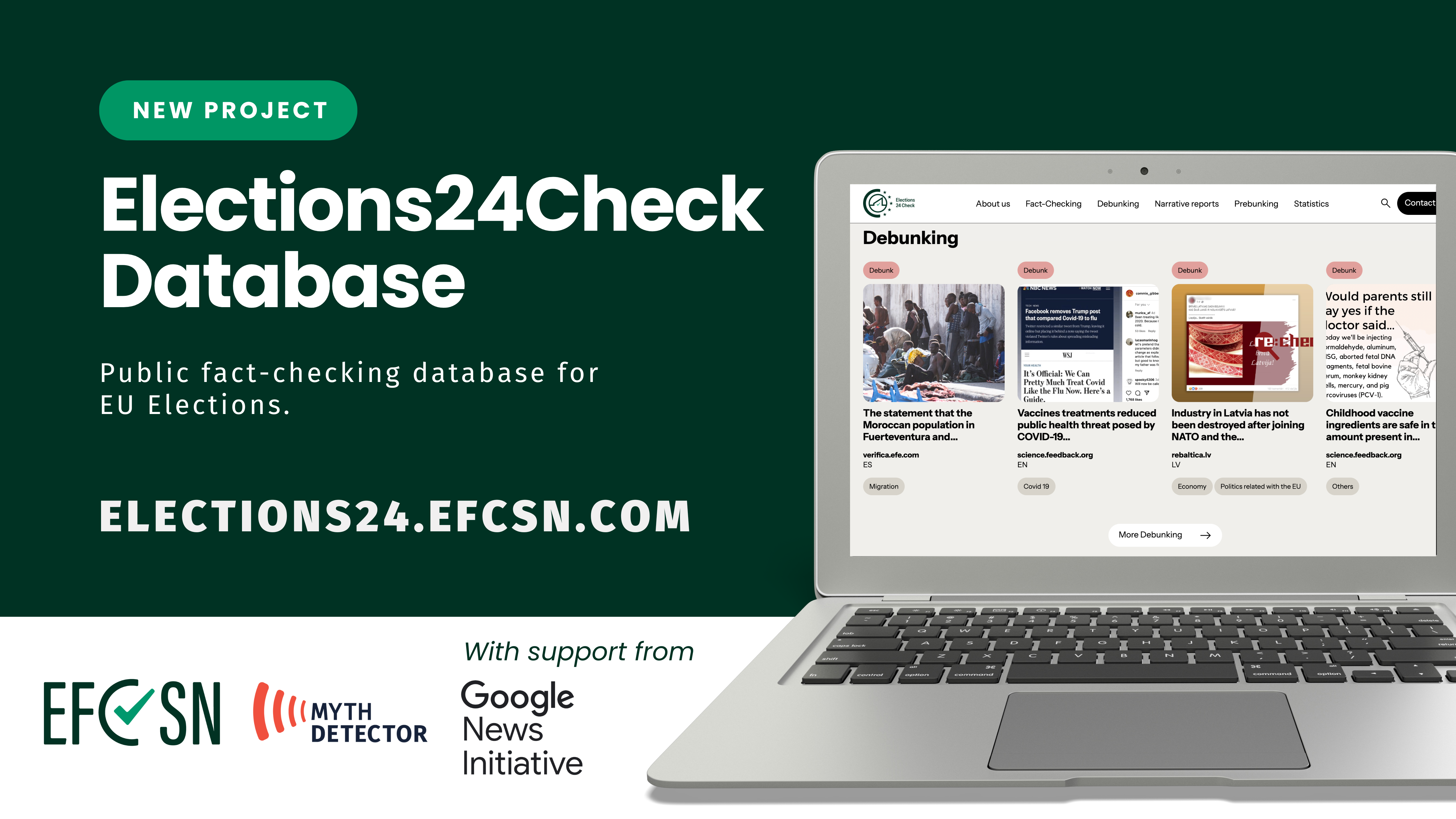 Elections24Check Launch Member Template 1600 x 900 Myth Detector participates in creating biggest fact-checking database for European Elections