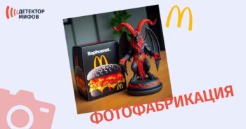 Burger Makdonaldsa s izobrazheniem Bafometa fotografiya iskusstvennogo intellekta II Мифы